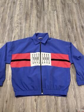 VTG U.S.A. Sport Club Windbreaker Jacket Men’s XL Colorblock 90s Retro Full Zip